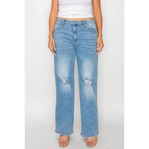 NEW BYTOS high rise straight leg jeans - plus in blue